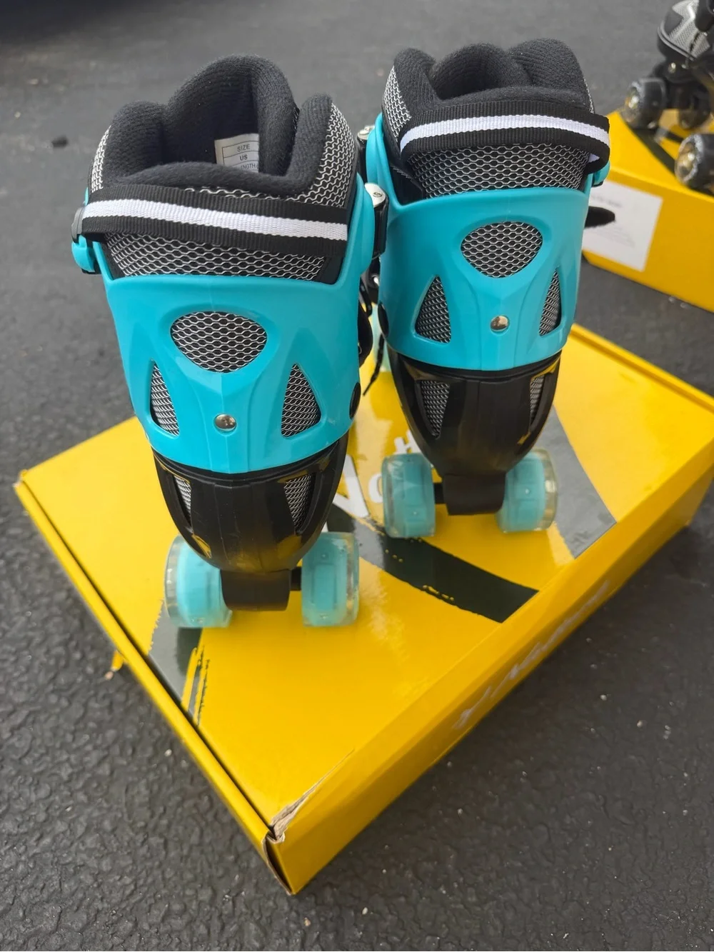 Kids Blue Black Roller Skates – Adjustable Quad Skates for Children